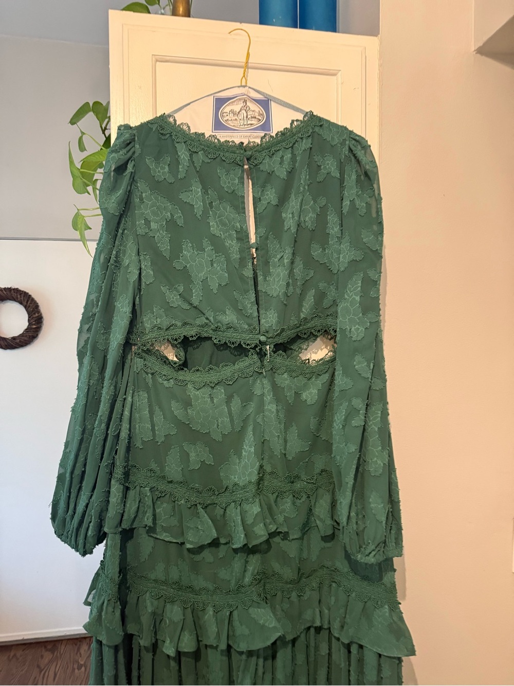 ASOS Emerald Green Lace Ruffle Maxi Dress - Picture 4 of 6